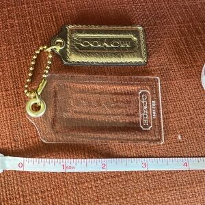 2 COACH Gold and Transparent HANG TAGS EUC